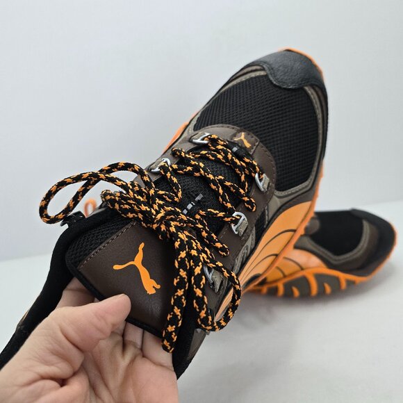 Puma | Fells Trail brown orange sporty low-top gorpcore sneakers | MENS 9 - Picture 4 of 10